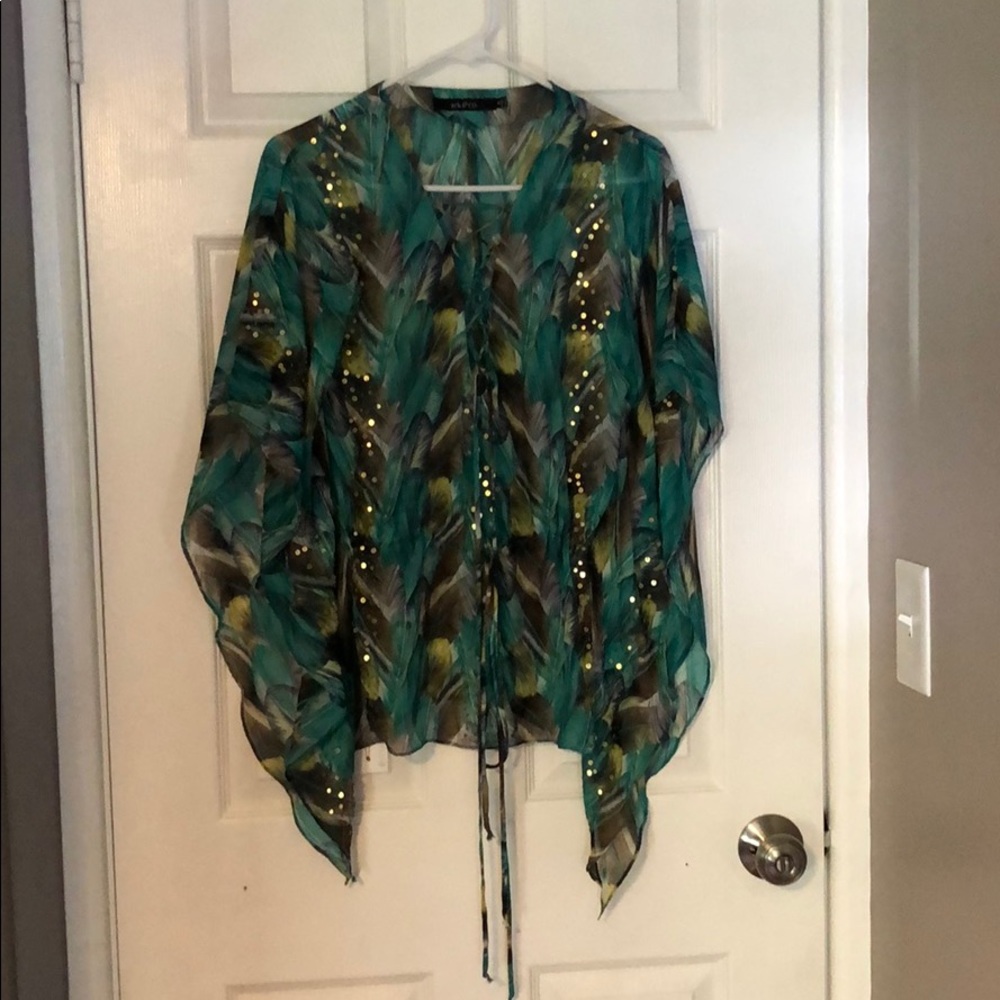 Lace up blouse